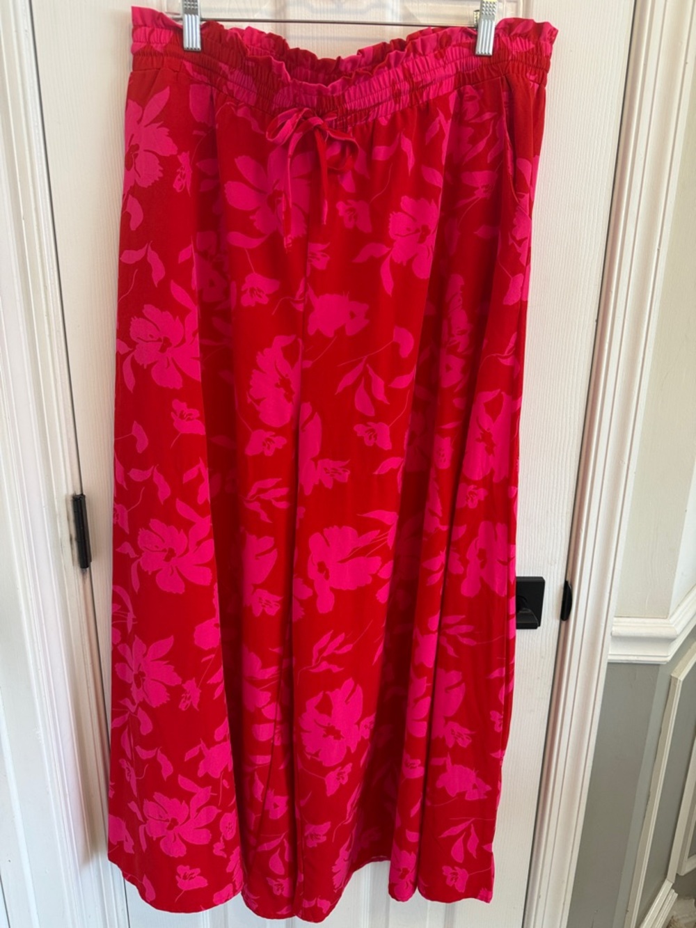 BTFBM Calista Smocked Floral Wide Leg Pants Sz XXL - Picture 3 of 8
